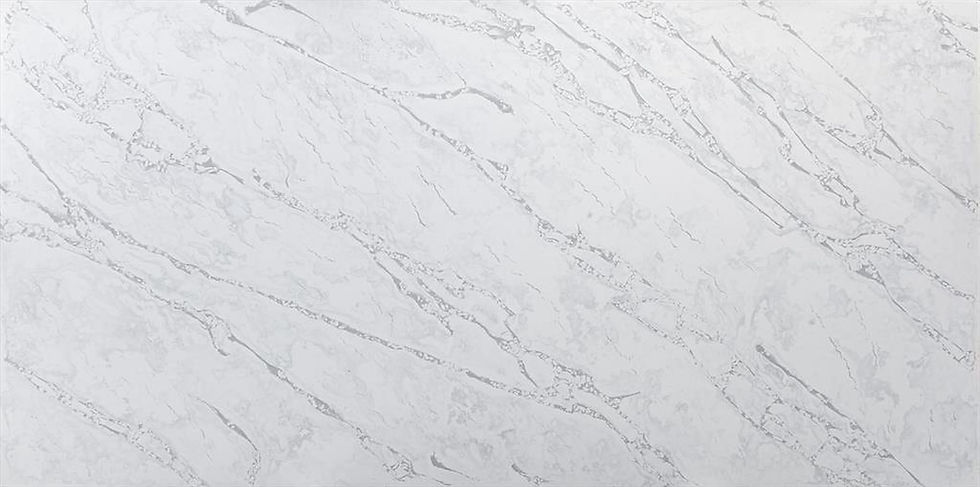 UniQuartz Super White engineered stone surface with a soft white base with understated pale-grey marble-style movement