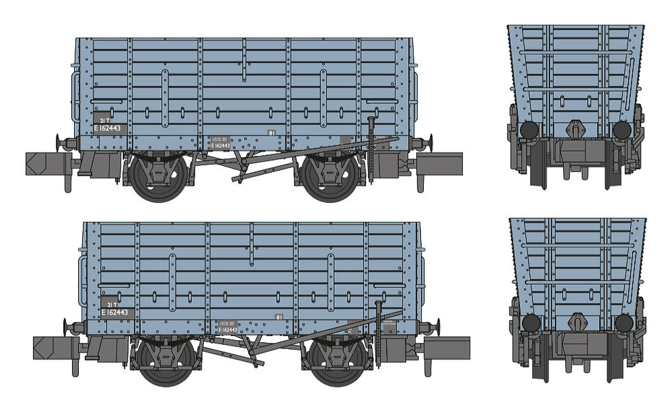 n gauge 373-377 LNER D12 Coal Hopper BR Grey