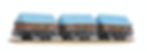 n gauge 377-491 5 Plank China Clay 3-Wagon Pack BR Bauxite (TOPS) with Tent Canopy WEATHERED
