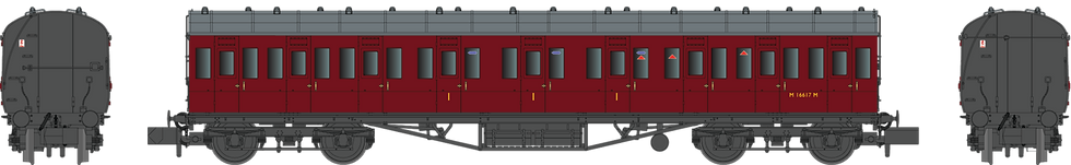 Dapol N Gauge LMS Non-Lavatory Suburban Coaches