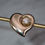 Thumbnail: 14K Yellow Gold Vintage Stylized Heart Stud Earring Jackets