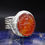Thumbnail: Antique Sterling Silver Persian Carved Carnelian Signet Statement Ring