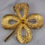 Thumbnail: Unsigned Extra Large Vintage Gold Tone 4 Leaf Clover Brooch Pin