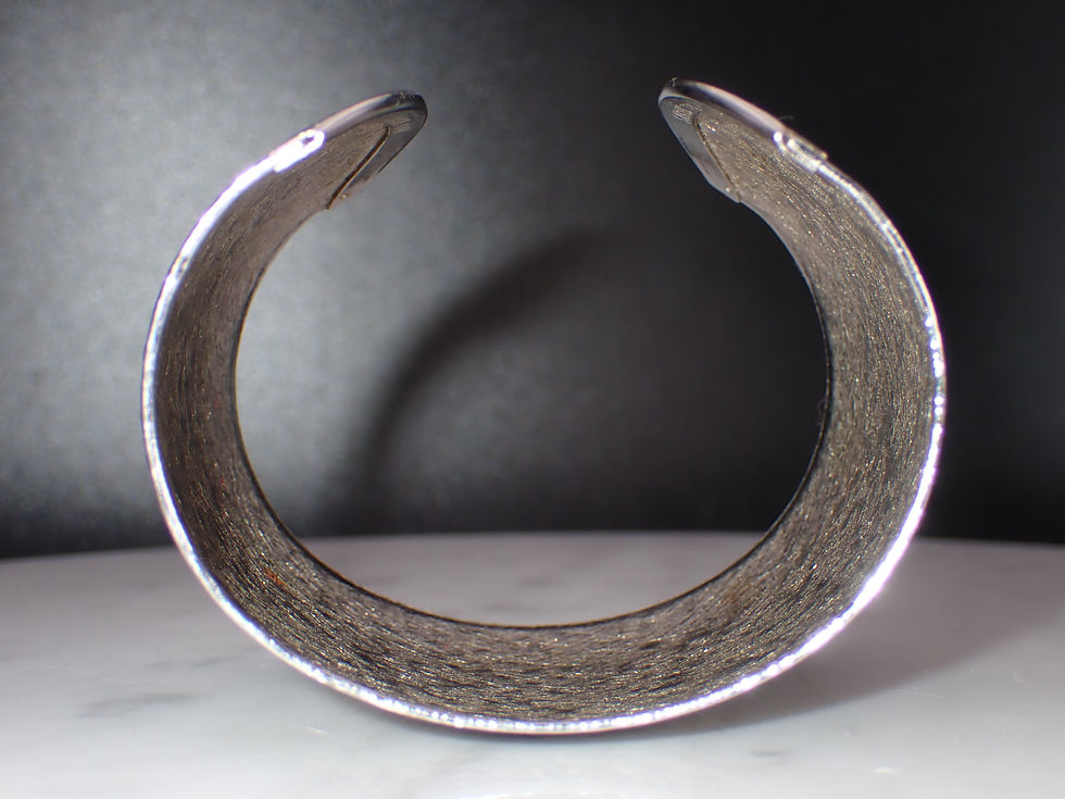 Thumbnail: Vintage 2" Wide Designer Sarah Coventry Silver Tone Floral Cuff Bracelet
