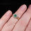 Thumbnail: 14K Yellow Gold Oval Emerald And Round & Baguette Diamond Art Deco Ring