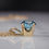 Thumbnail: 14K Yellow Gold Natural Blue Zircon Vintage Solitaire Pendant Necklace