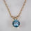 Thumbnail: 14K Yellow Gold Natural Blue Zircon Vintage Solitaire Pendant Necklace