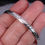 Thumbnail: Vintage Danecraft Sterling Silver Vine Leaf Pattern Skinny Bangle Bracelet