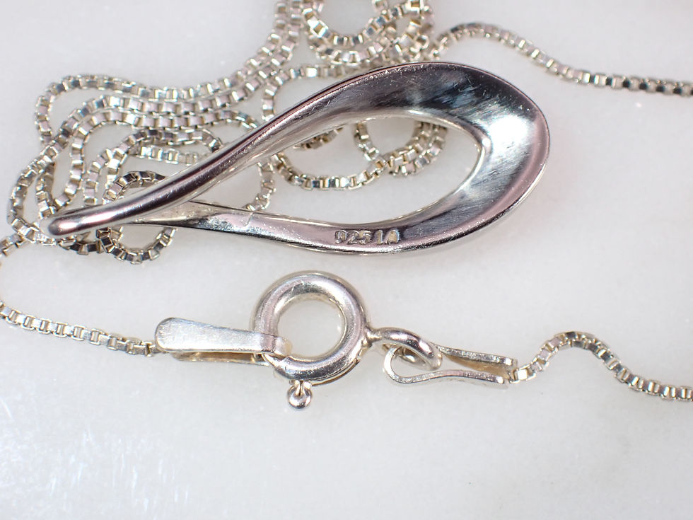 Thumbnail: Vintage Sterling Silver Artisan Freeform Ribbon Style Necklace & Earrings Set