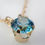 Thumbnail: 14K Yellow Gold Natural Blue Zircon Vintage Solitaire Pendant Necklace