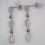 Thumbnail: Vintage 14K White Gold Baguette Cut Blue Topaz & Diamond Drop Dangle Earrings