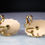 Thumbnail: Vintage Gold Tone Dragon's Breath Brooch Pin & Clip-On Earrings Demi-Parure
