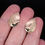 Thumbnail: Vintage 14K Yellow Gold Teardrop Shape Strawberry Pattern Button Earrings