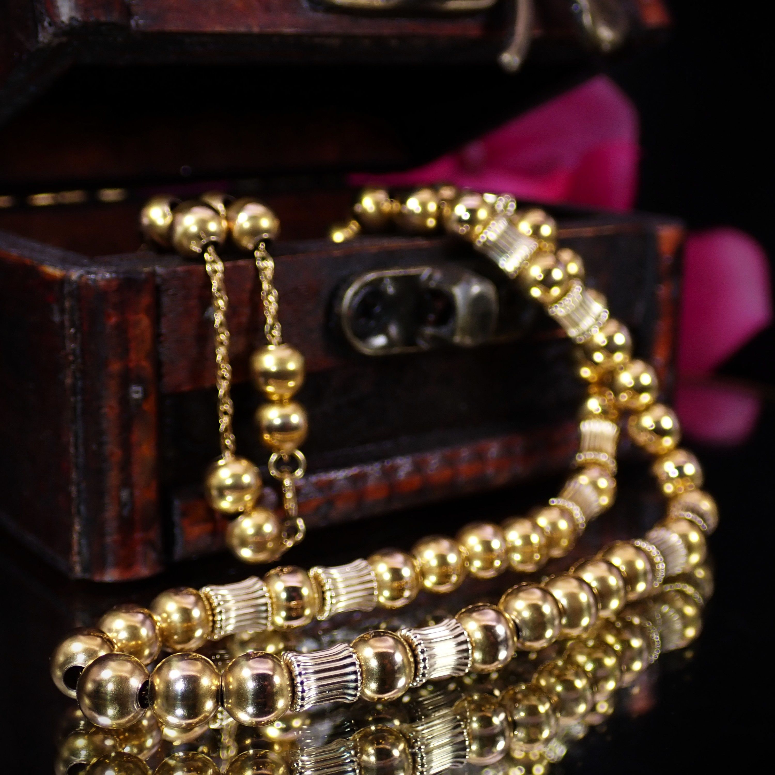 Vintage Gold Filled 1/4" Thick Beaded Choker Chain Necklace