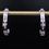 Thumbnail: Vintage 14K White Gold Half Hoop Channel Set Diamond Earrings
