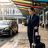 Business traveler with limo at Changi Airport