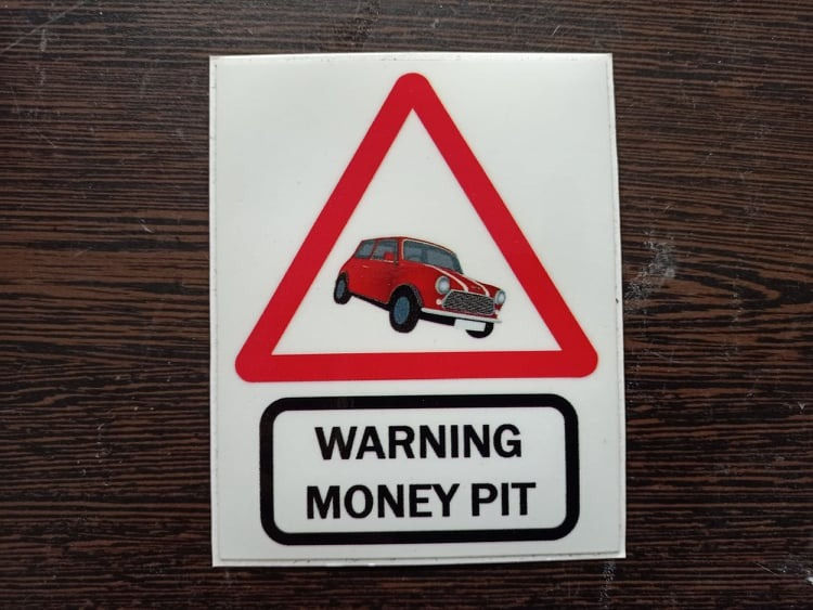 Thumbnail: Sticker for Mini - WARNING MONEY PIT