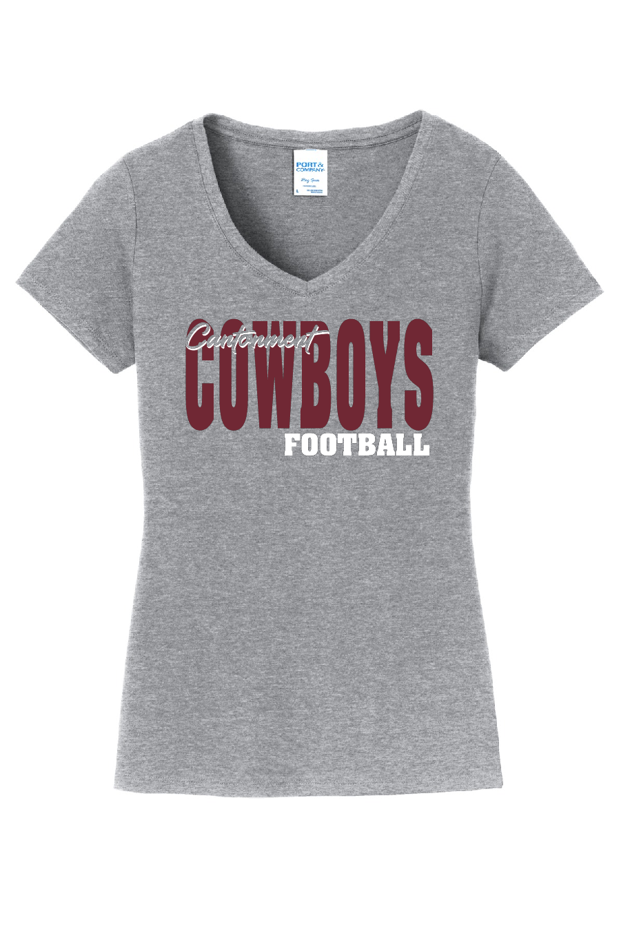 Cantonment Cowboys Script over Block Ladies Shirt