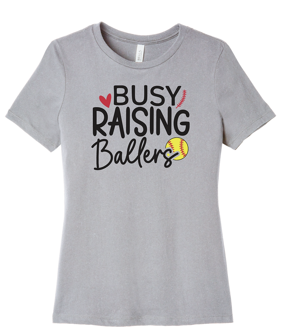 Thumbnail: Busy Raising Ballers Ladies Softball T-shirt