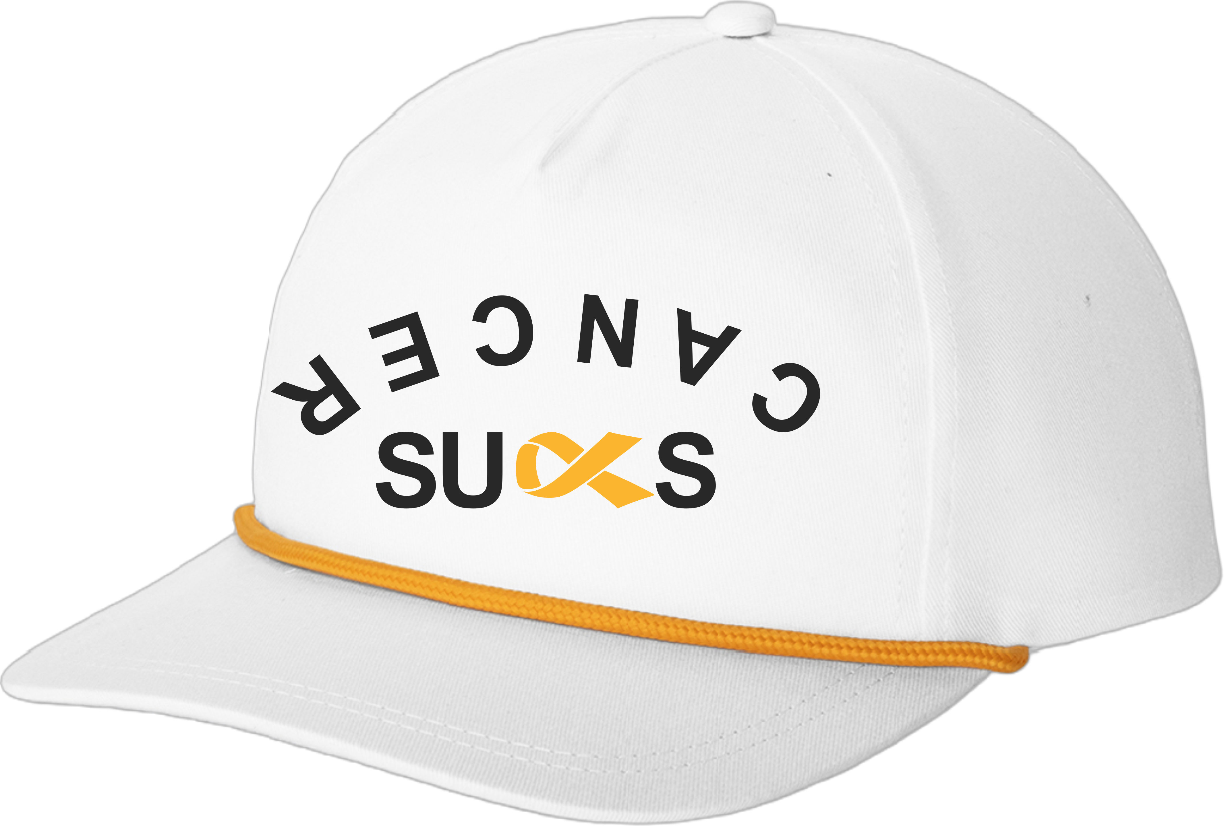 Gold Out Rope Hat - Cancer Sucks