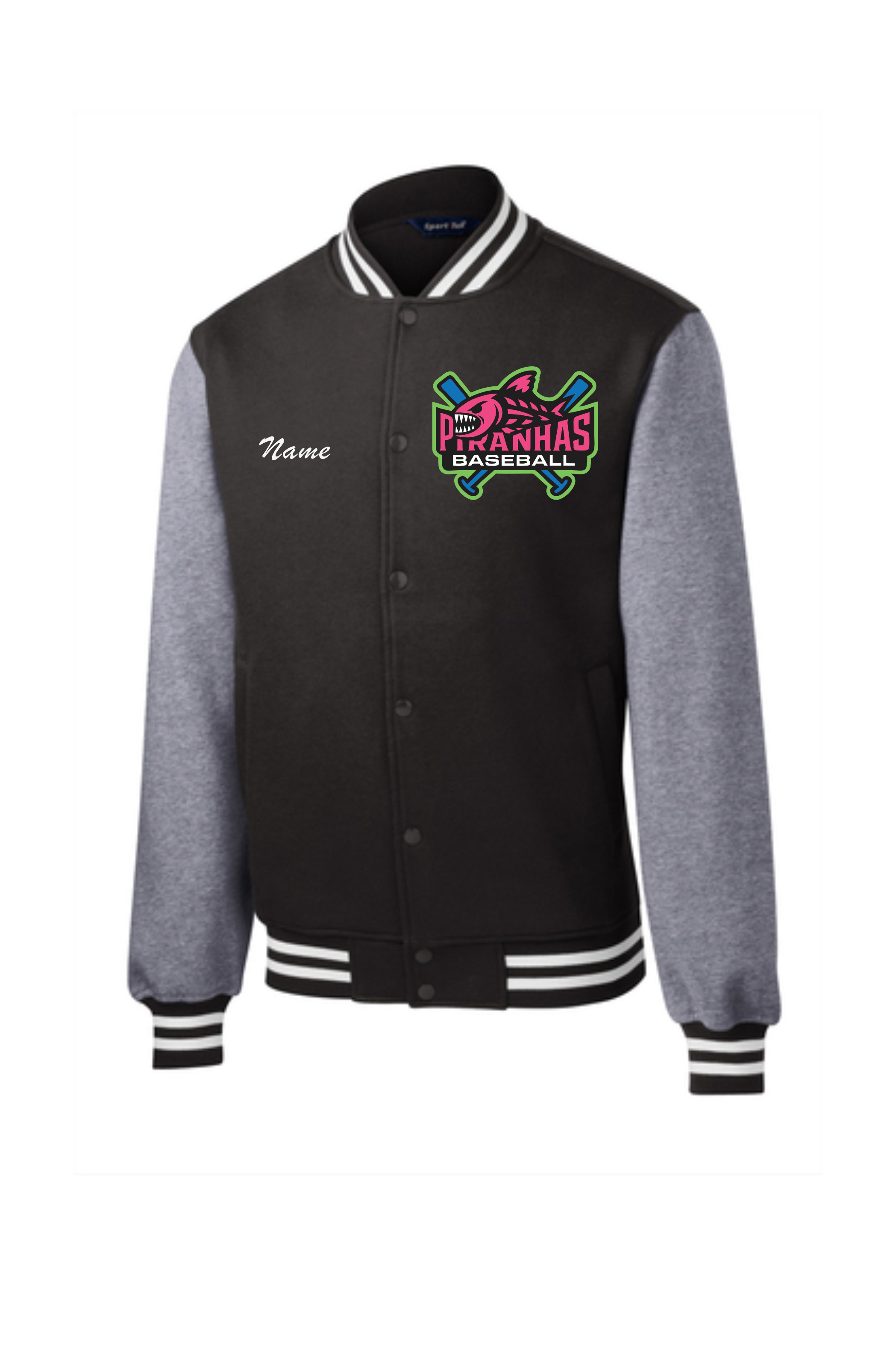Pensacola Piranhas Letterman Sweater Jacket - Black