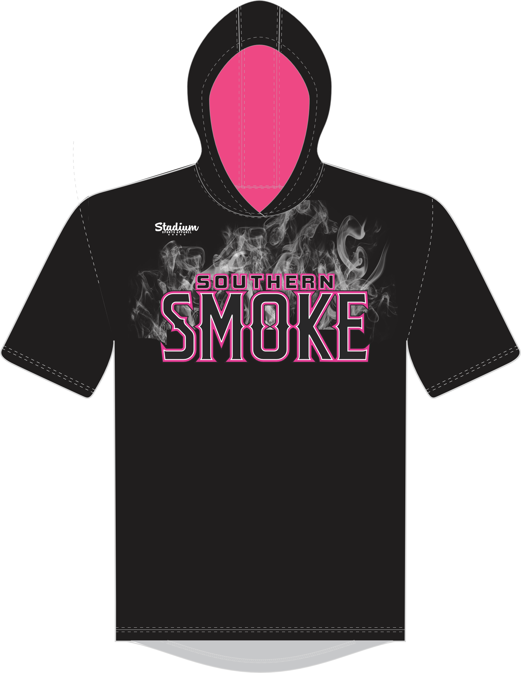 Southern Smoke SS Hooded Shirt Black