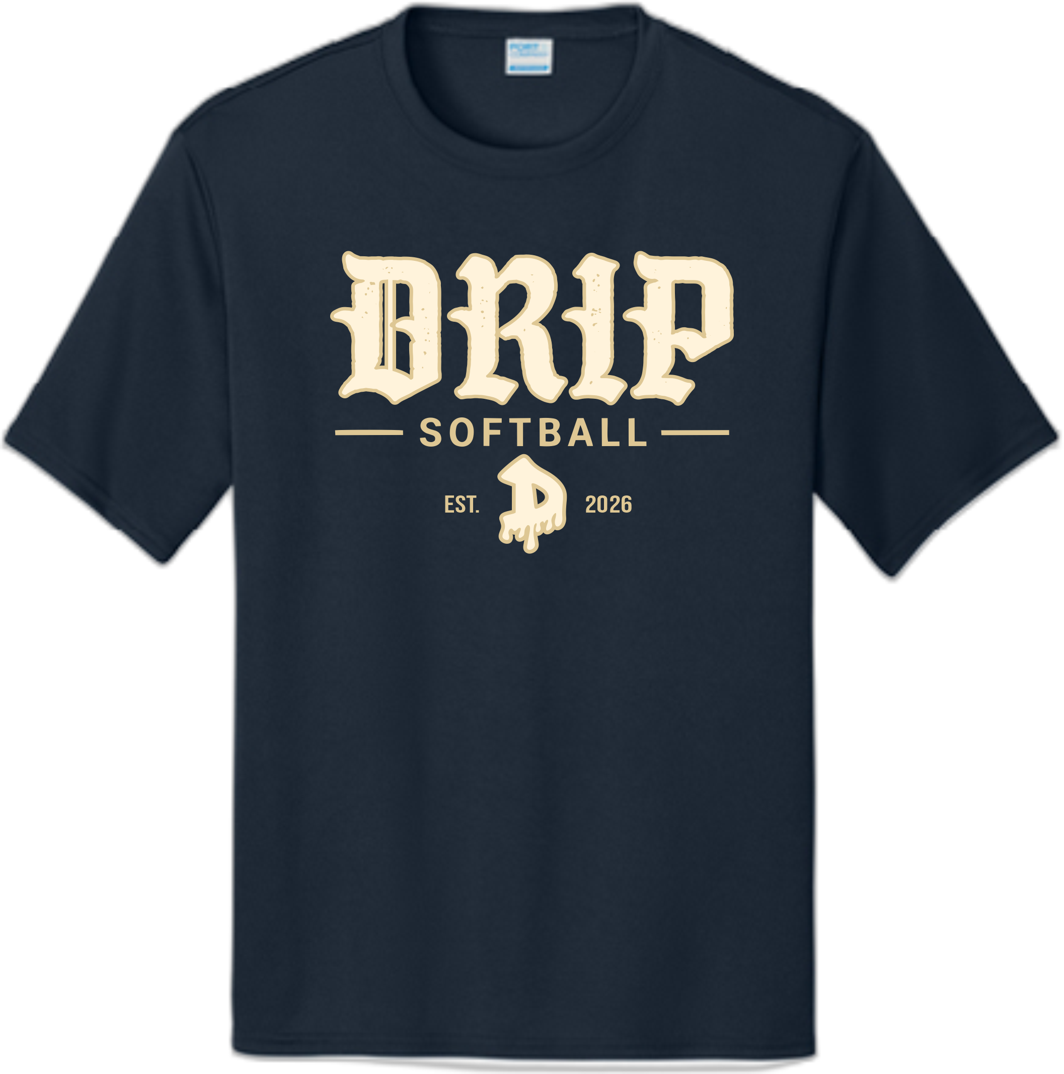 Drip Softball Old English Dryfit T-shirt