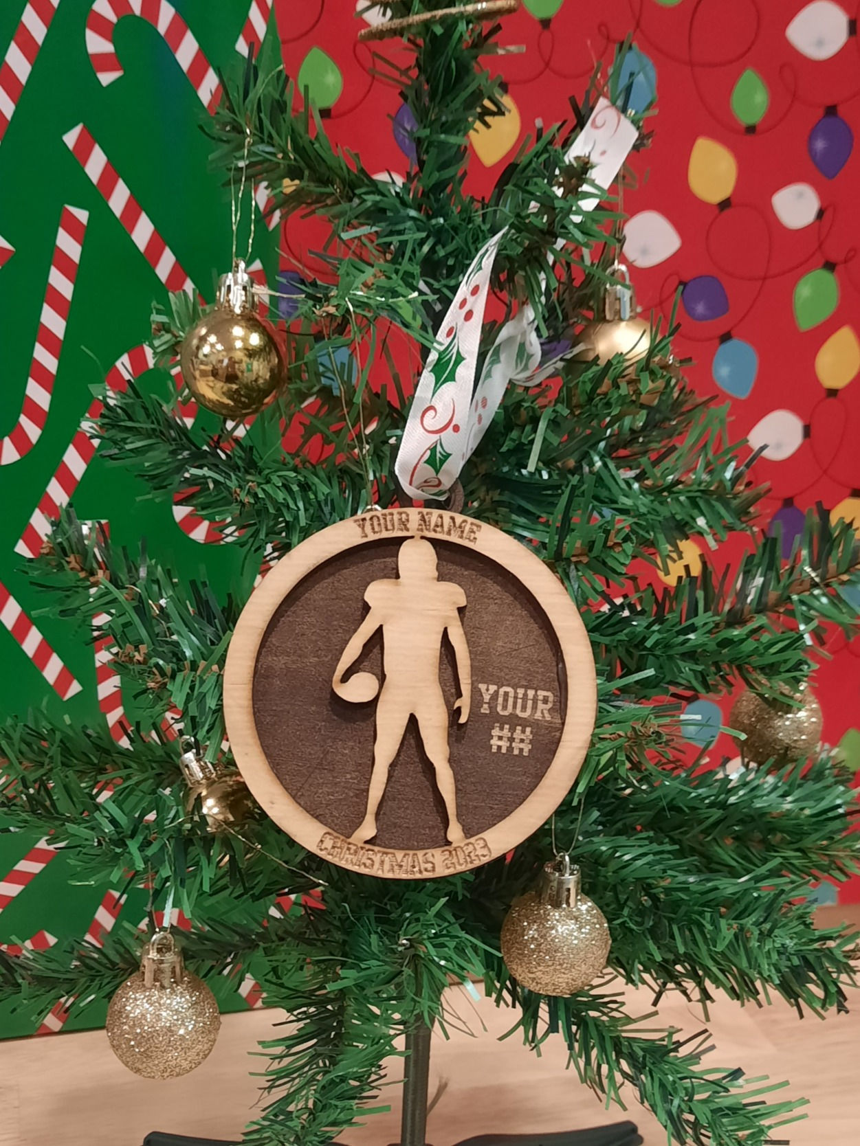 Football Player Christmas Ornament
