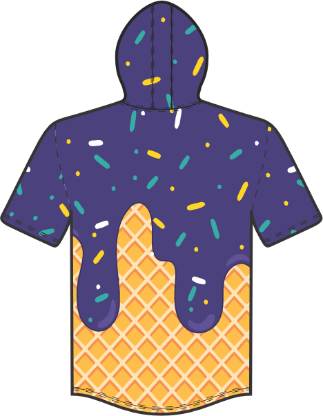 Thumbnail: Purple Drip Short Sleeve Hooded T-shirt