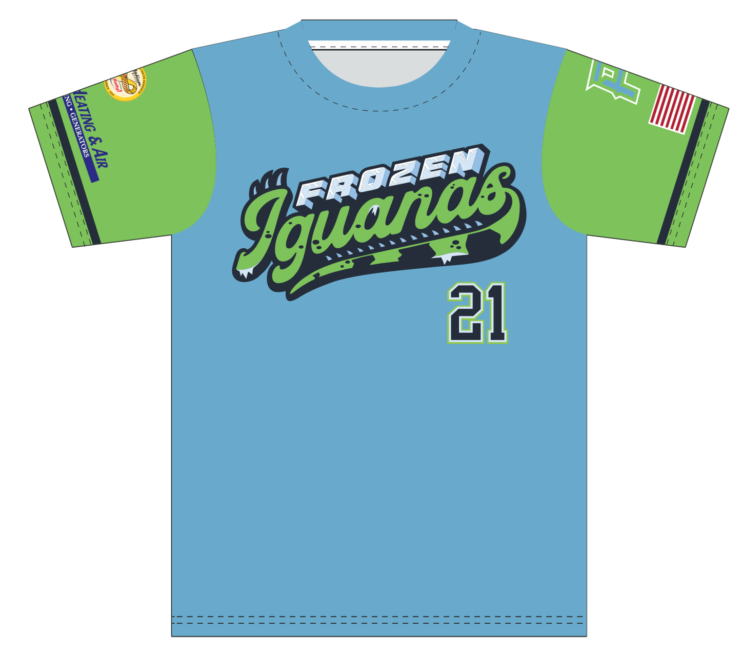 Perdido Baseball 10U Frozen Iguanas Crewneck Jersey