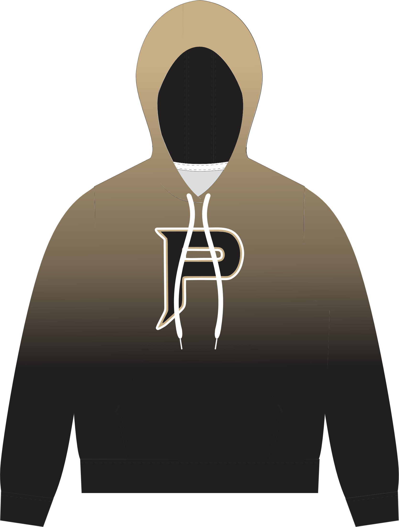 Pipeline P Gold to Black  Custom  Hoodie