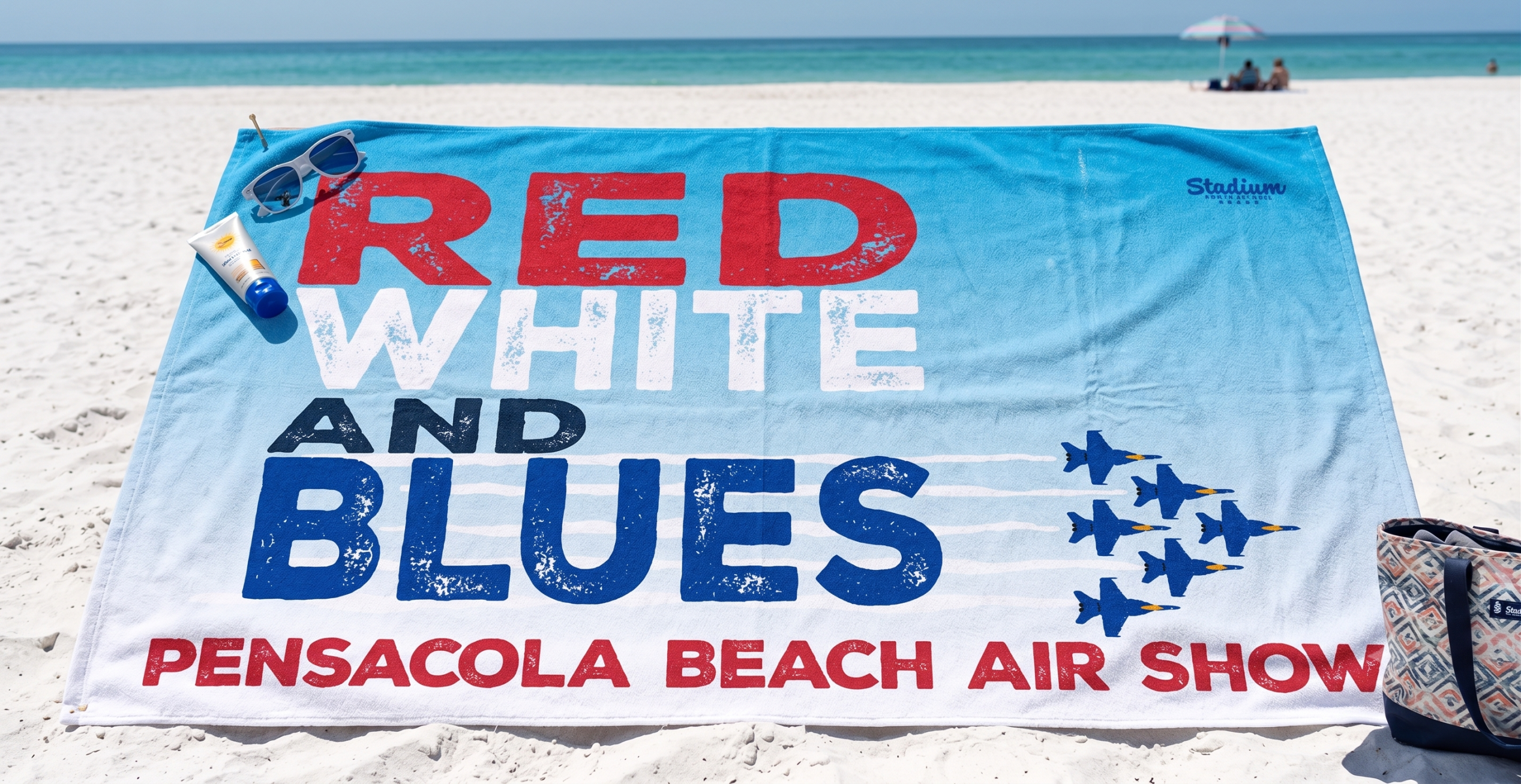 Blue Angels Red White and Blues Beach Towel- Diamond