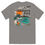 Thumbnail: back of grey t shirt with island escape print