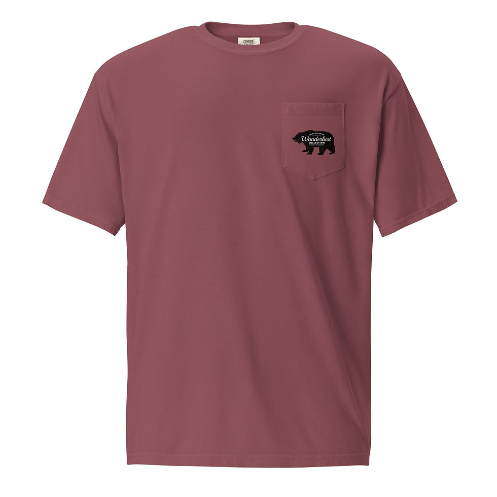 Thumbnail: Front of Bear Wander pocket Tshirt in clay