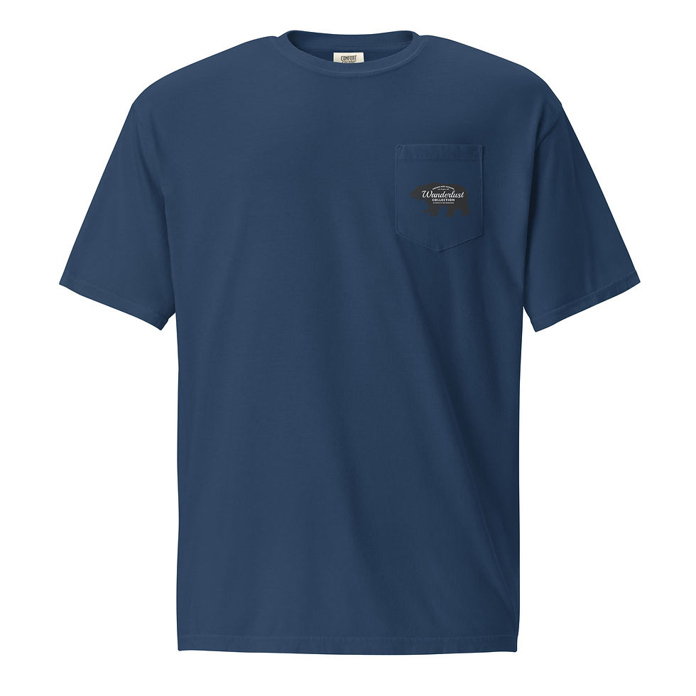 Thumbnail: front of Bear Wander pocket t shirt in navy