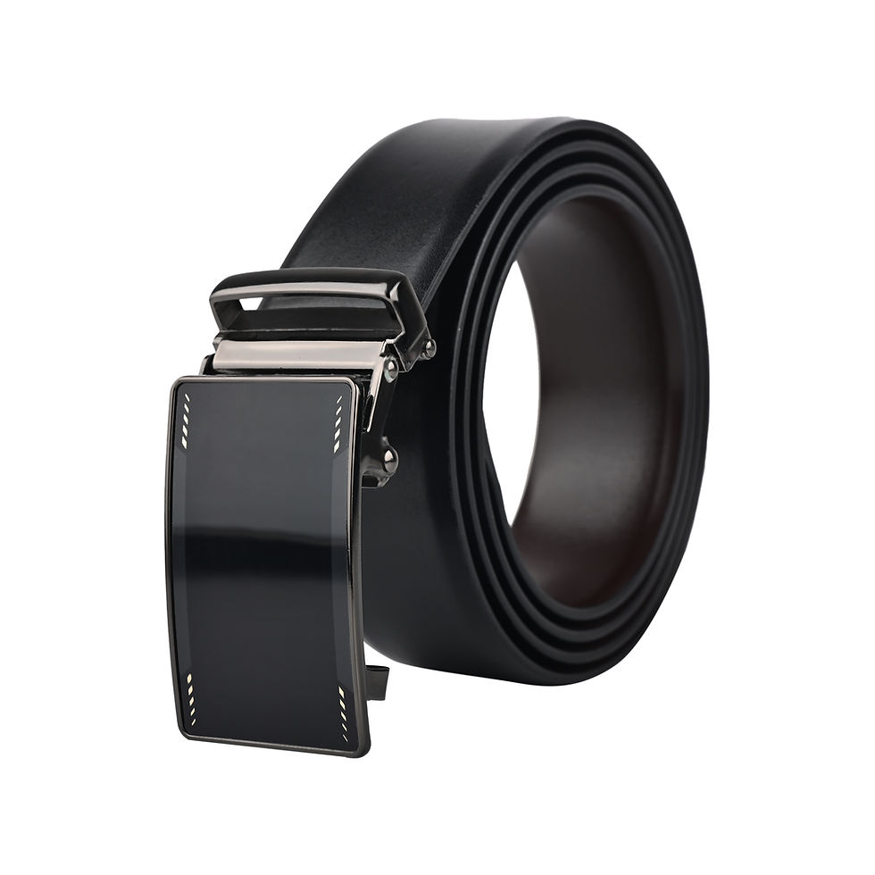 Moda B Premium Leather Reversible Belt, Autolock Buckle, Black & Brown