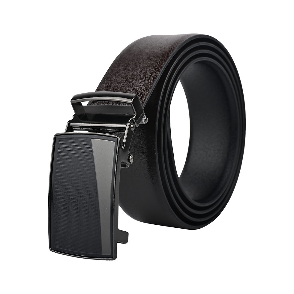 Moda B Premium Reversible Leather waist Belt, Autolock Buckle, Black & Brown
