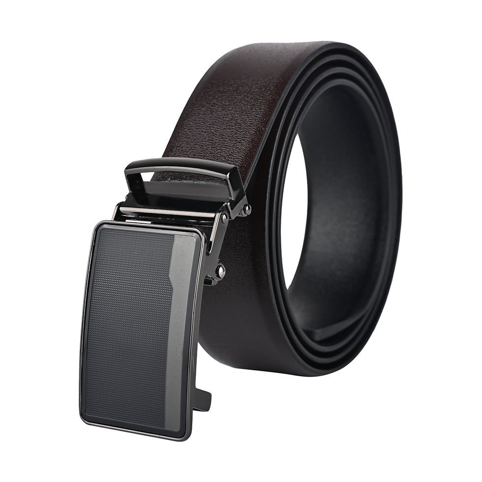 Moda B Premium Leather Reversible Belt, Autolock Buckle, Black & Brown