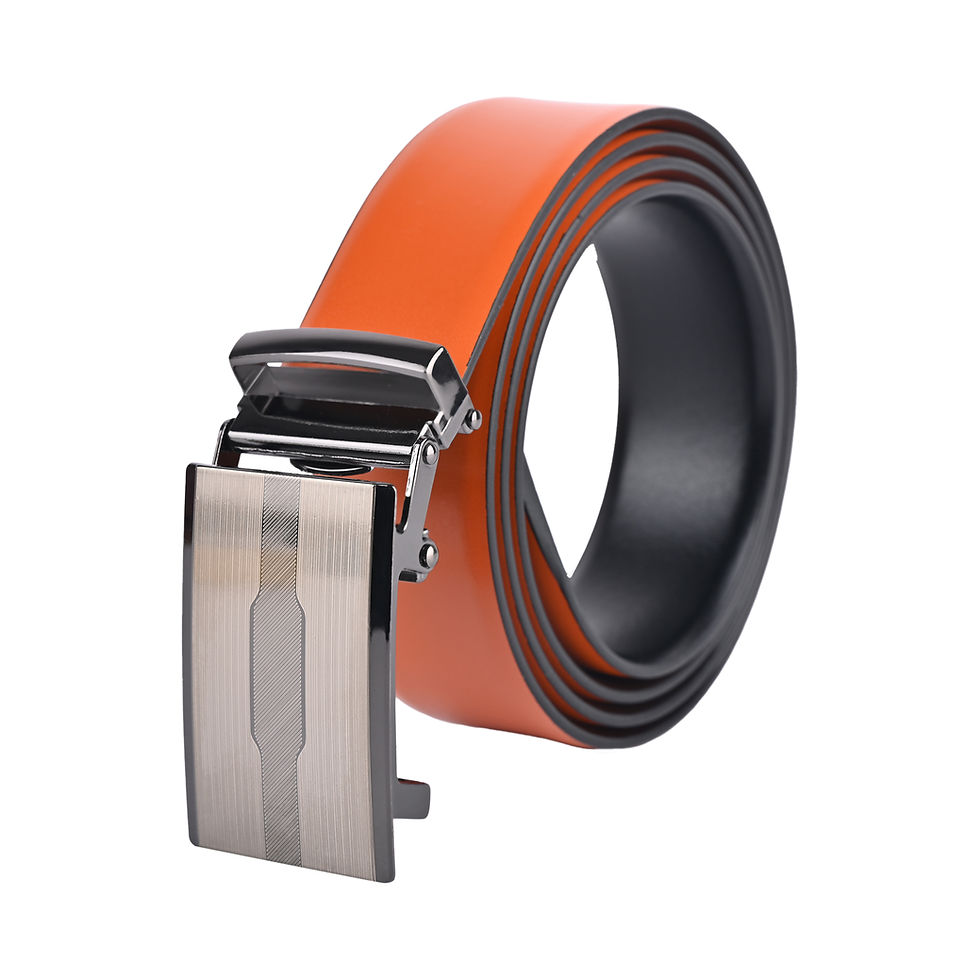 Moda B Premium Leather Reversible Belt, Autolock Buckle, Tan & Black