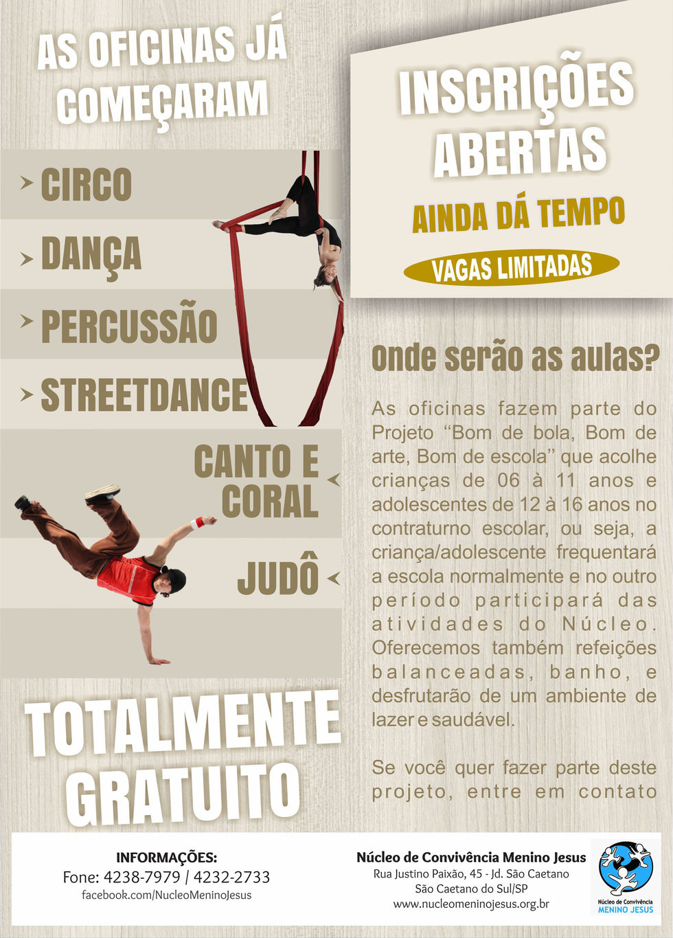 INSCRIÇÕES ABERTAS