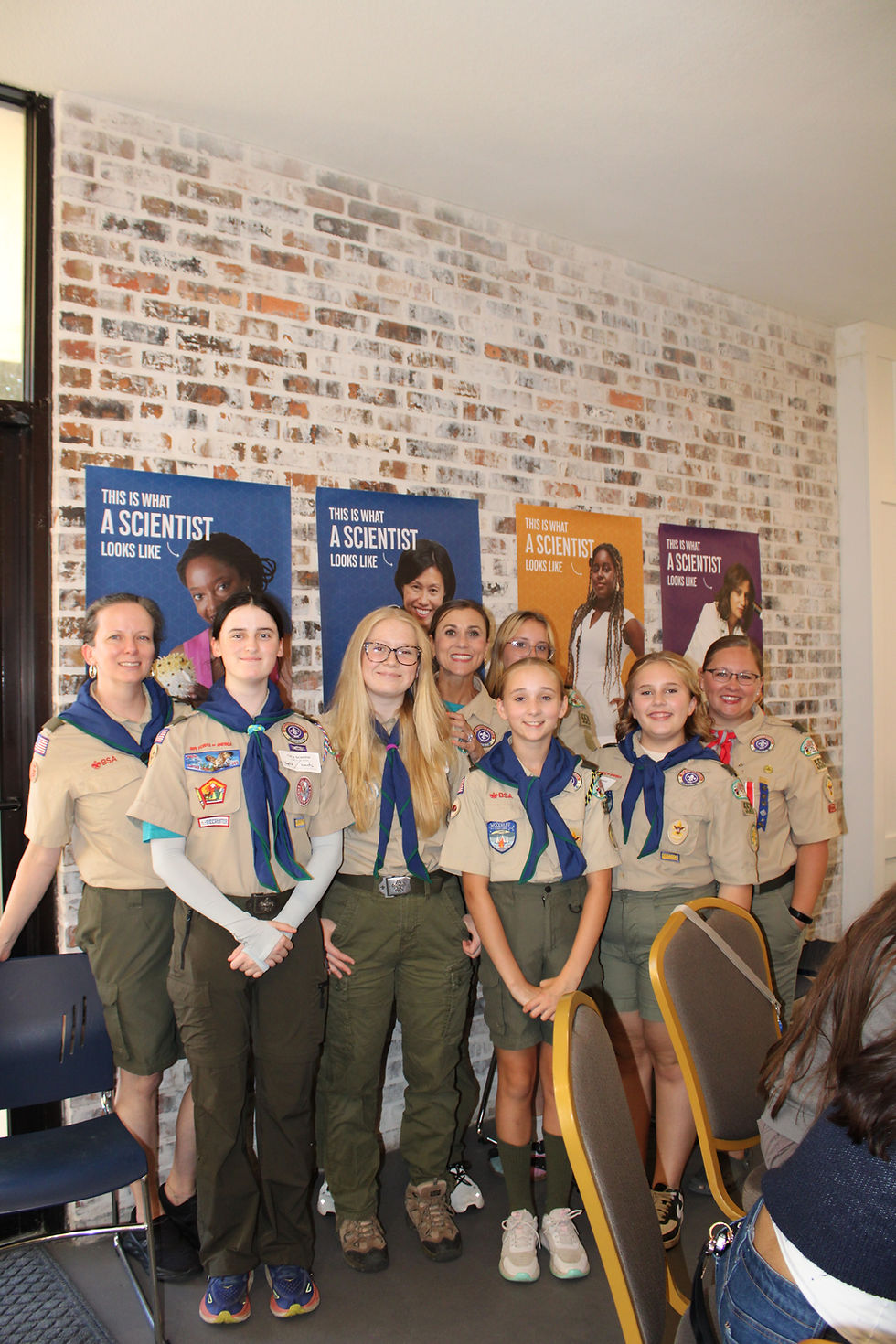 Girl Scout troop at Women in Science Conference