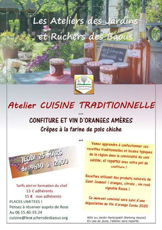 Cuisine traditionnelle : Atelier Confiture d'Orange et Vin d'Orange