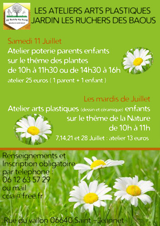 Ateliers Enfants Arts Plastiques de Juillet