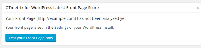 gtmetrix-for-wordpress-test-front-page