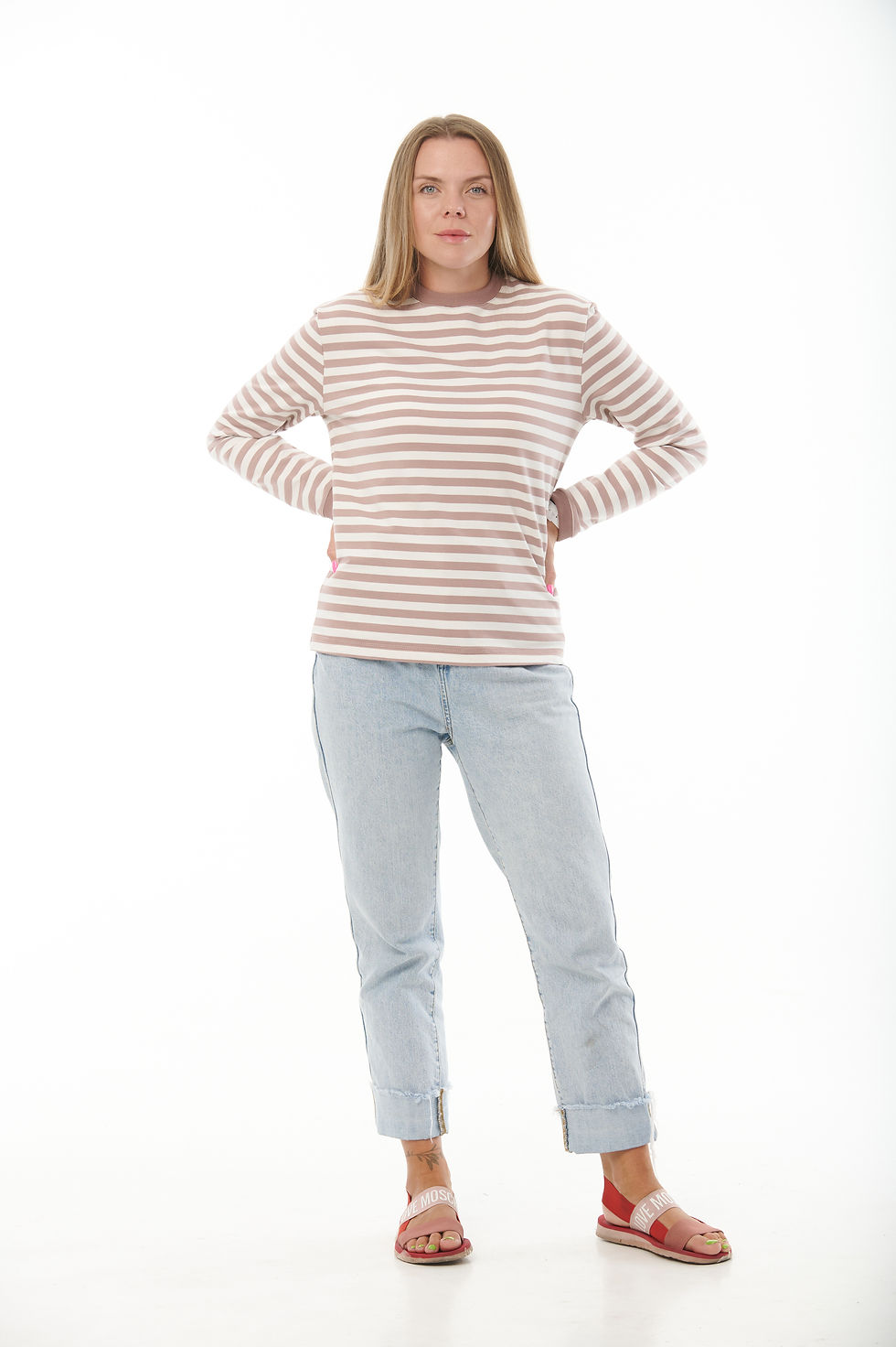 Прев'ю: Жіночий лонгслів у смужку