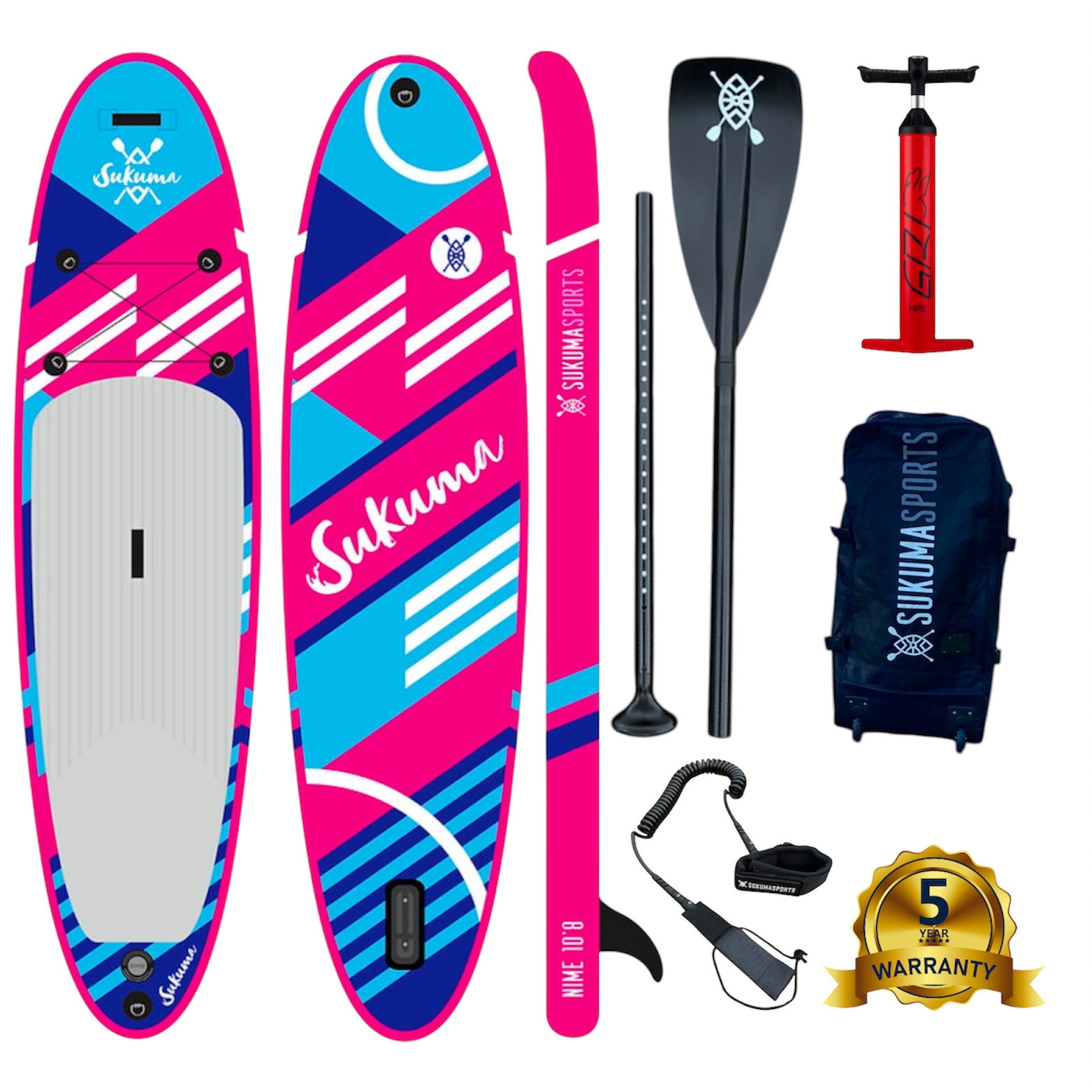 SUKUMA SPORTS NIME 10'8" Paddle Board Package - Berry