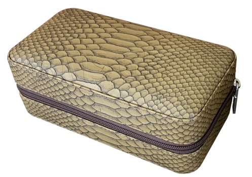 3402155 Premium Snakeskin Grain Leather Humidor Travel Case 