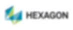 Abstract geometric logo with blue and green triangles on the left; the word "HEXAGON" in bold black text on the right, white background.