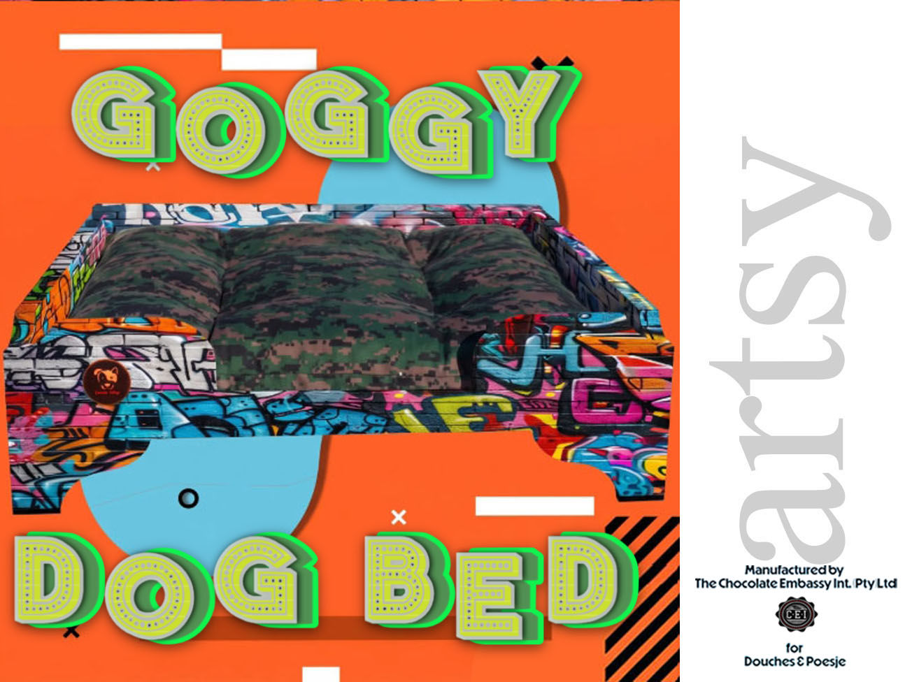 Goggy Dog Bed (Graffiti Styled)