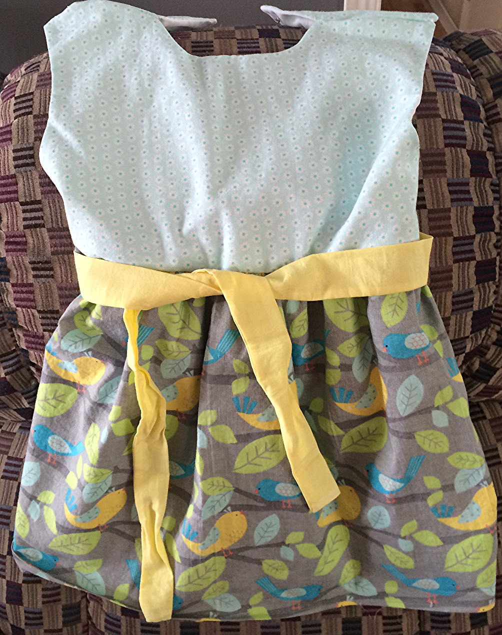 Maddie's first dress made by mom_edited